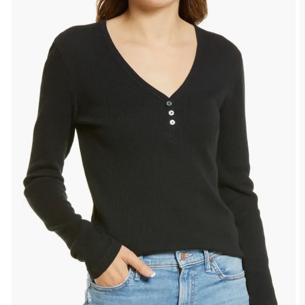 NWT Splendid Waffle Knit Henley